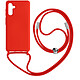 Avizar Coque avec Cordon pour Samsung Galaxy A34 5G en Silicone Soft-Touch Rouge - Coque avec cordon rouge réglable pour un port sécurisé au cou
