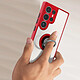 Avis Coque pour Samsung S23 Ultra Bi-matière Bague Métallique Support Vidéo Rouge