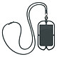 Avizar Coque Cordon Universelle pour Smartphone avec Porte-carte série NeckPouch Gris - Coque universelle pour téléphone universelle série NeckPouch, très pratique au quotidien
