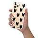Evetane Coque iPhone 11 Pro 360 intégrale transparente Motif Coeurs Noirs Tendance . pas cher