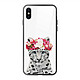 Evetane Coque en verre trempé iPhone Xs Max Leopard Couronne . Coque en verre trempé iPhone Xs Max Leopard Couronne Ecriture Tendance et Design .