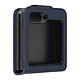 Avizar Coque Clapet pour Samsung Galaxy Z Flip 5 Languette Magnétique Chesterfield Bleu - Une coque à clapet éco-cuir bleu nuit, de la série Chesterfield, conçue spécialement pour le Samsung Galaxy Z Flip 5