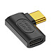 Avizar Adaptateur USB C Mâle vers Femelle Coudé Latéral 240W Synchro 40Gbps Vidéo 8K - Adaptateur coudé sur le côté pour une configuration propre et efficace de vos connexions usb-c