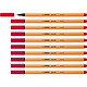 STABILO Stylo-Feutre POINT 88 Pointe Fine 0,4 mm rouge bordeaux x 10 Feutre à pointe fine