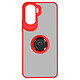 Avizar Coque pour Honor 90 Lite Bi-matière Bague Métallique Support Vidéo Ringip Rouge Coque anneau contour rouge, de la série Ringrip, conçue spécialement pour votre Honor 90 LIte