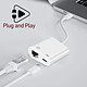 Avizar Adaptateur USB-C vers Ethernet + USB-C Charge et Connexion internet stable Blanc pas cher