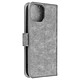 Avizar Étui pour iPhone 15 Pro Max Clapet Portefeuille Fonction Support Vidéo Gris - Étui gris de la série Chesterfield spécialement conçu pour iPhone 15 Pro Max