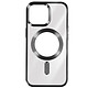 Avizar Coque MagSafe pour iPhone 15 Pro Silicone Protection Caméra Contour Chromé Noir - Coque MagSafe conçue spécifiquement pour votre Apple iPhone 15 Pro