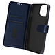 Avizar Étui Portefeuille pour iPhone 15 Pro Max Chesterfield Grainé Fonction Stand Bleu nuit - Protection complète contre rayures, chocs et usure quotidienne pour votre iPhone 15 Pro Max