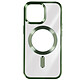 Avizar Coque MagSafe pour iPhone 15 Pro Silicone Protection Caméra Contour Chromé Vert - Coque MagSafe conçue spécifiquement pour votre Apple iPhone 15 Pro