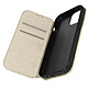 Avizar Étui pour iPhone 15 Plus Porte-carte Support Vidéo Clapet Magnétique Or - Étui portefeuille or spécifiquement conçu pour votre iPhone 15 Plus