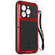 Coque Love Mei pour iPhone 14 Pro Max Intégrale Antichoc Antichute Etanche Rouge Coque blindée signée Love Mei pour protéger votre Apple iPhone 14 Pro Max, même dans les conditions les plus extrêmes