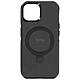 4smarts Coque MagSafe pour iPhone 15 Plus Anneau Fonction Support Noir Coque MagSafe bi-matière 4Smarts noire, assurant la sécurité de votre Apple iPhone 15 Plus au quotidien