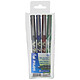 PILOT Etui de 4 Rollers Hi-Tec point V7 Pointe Moyenne Assortis Stylo roller