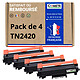 COMETE - TN2420 - Pack de 4 Toners Compatibles avec Brother TN2420 (ou TN2410) - Marque française COMETE - TN2420 - Pack de 4 Toners Compatibles avec Brother TN2420 (ou TN2410) - pour Toner Brother mfc l2710dw ... - Noir