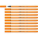 STABILO Stylo-Feutre POINT 88 Pointe Fine 0,4 mm orange x 10 Feutre à pointe fine