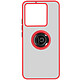 Avizar Coque pour Xiaomi 13T et 13T Pro Bague Métallique Support Vidéo Ringrip Rouge - Coque anneau contour rouge, de la série Ringrip, conçue spécialement pour votre appareil