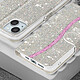 Avizar Étui pour iPhone 15 Pailleté Disco Portefeuille Support vidéo Argent pas cher