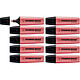 STABILO Surligneur BOSS ORIGINAL Rechargeable Pointe Biseautée 2-5 mm Rouge x 10 Surligneur