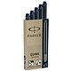 PARKER Etui de 5 de cartouches QUINK pour stylo à plume encre Bleu Noir Cartouche d'encre