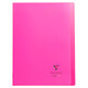 CLAIREFONTAINE Cahier Protège-cahier Koverbook Piqué Polypro A4 96p séyès Rose Transparent Cahier