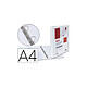 LIDERPAPEL Classeur kangourou 4 anneaux 25mm 283x320mm document a4 plastique dos 40mm coloris blanc x 24 Classeur à anneaux