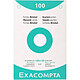 EXACOMPTA Étui de 100 fiches bristol quadrillé 5x5 perforé 100x150mm Blanc Fiche Bristol