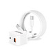 Evetane Chargeur blanc Ultra-rapide 25W USB-C + Câble 2M USB C/ USB-C Chargeur blanc Ultra-rapide 25W USB-C + Câble 2M USB C/ USB-C