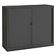 VINCO Armoire Monoclass120 H.100x L.120xP.43 cm 2 Tablettes Anthracite Armoire de bureau à rideau