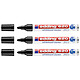 EDDING Marqueur pour Tableaux blancs 620 Noir Corps Alu Pointe Ronde 1,5-3 mm x 3 Marqueur permanent