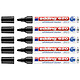EDDING Marqueur pour Tableaux blancs 620 Noir Corps Alu Pointe Ronde 1,5-3 mm x 5 Marqueur permanent