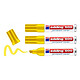 EDDING Marqueur Permanent 500 Corps Alu Jaune Pointe Large Biseautée 2-7 mm x 3 Marqueur permanent