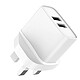 Jaym Chargeur Secteur Double USB-A 12 W 2,4A Prise UK et Dubai Blanc La mise en place de deux ports USB vous permettant de recharger deux appareils en même temps