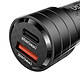 Avis Usams Chargeur Voiture Ultra-rapide 95W USB-C PD 65W+USB-A QC 30W avec Parasurtenseur Noir transparent