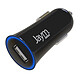 Jaym Chargeur Voiture USB-A 5W 1A Compact et Léger avec Parasurtenseur Noir Permet de recharger votre appareil de manière pratique