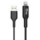 Jaym Câble de Charge et Synchronisation de donnée USB vers Lightning MFI 2,4A 1M Noir - Le câble convient à la fois pour recharger et effectuer un transfert de données à haute vitesse