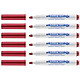 EDDING Marqueur pour Tableaux blancs 661 Rouge Pointe Ronde 1-2 mm x 6 Marqueur pour tableaux blancs