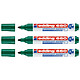 EDDING Marqueur pour Tableaux Blancs 660 Vert Pointe Ronde 1,5-3 mm x 3 Marqueur pour tableaux blancs