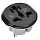 Avizar Adaptateur Universel de Voyage EU vers UK / AU / USA / CN Compact Adaptateur de voyage universel noir et blanc, un accessoire indispensable lors de vos voyages