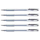 PENTEL Roller à encre Hybrid Gel Grip K118 Pointe 0,8 mm Métallisé Argent x 5 Stylo à bille