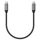 Satechi Câble USB-C vers USB-C - 25cm Gris Supporte le transfert de données jusqu'à 40Gbps