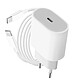 Apple Pack Officiel Chargeur USB C 20W et Câble USB C 2m Blanc - Pack de charge Apple Original, pour booster la charge votre iPhone 15 ou iPhone 16