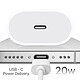 Apple Pack Officiel Chargeur USB C 20W et Câble USB C 1m Blanc pas cher