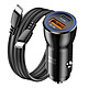 Blue Star Chargeur Voiture USB-C 30W + USB 18W + Câble USB-C Design Compact Noir Chargeur voiture noir alliant performance et élégance de chez Blue Star pour optimiser vos trajets