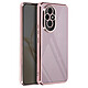 Avizar Coque pour Honor 200 Pro Dos Transparent Contour effet Chromé Rose champagne Coque en silicone souple avec cadre effet métallisé apportant une touche de luxe à votre appareil