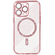 Avizar Coque MagSafe pour iPhone 15 Pro Max Silicone Pailleté Rose champagne Coque MagSafe en silicone pailletée, sublimant votre appareil avec une touche scintillante