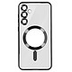Avizar Coque MagSafe pour Samsung S23 FE en Silicone Contour Chromé Noir Coque avec cercle magnétique pour transformer votre appareil en un appareil compatible MagSafe