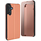 Avizar Étui pour Samsung Galaxy M55 Clapet Miroir Clear View Support Rose champagne - Protection à clapet en cuir vegan de haute qualité et d'un intérieur en polycarbonate résistant pour protéger votre appareil