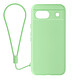Avizar Coque pour Google Pixel 8A Silicone Finition Soft-touch avec Dragonne Vert pâle Coque de protection spécialement conçue pour votre appareil