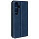 Avizar Étui pour Samsung S24 et S25 Clapet Portefeuille et Support Vidéo Étui Folio en simili cuir Bleu nuit pour habiller votre Galaxy S25